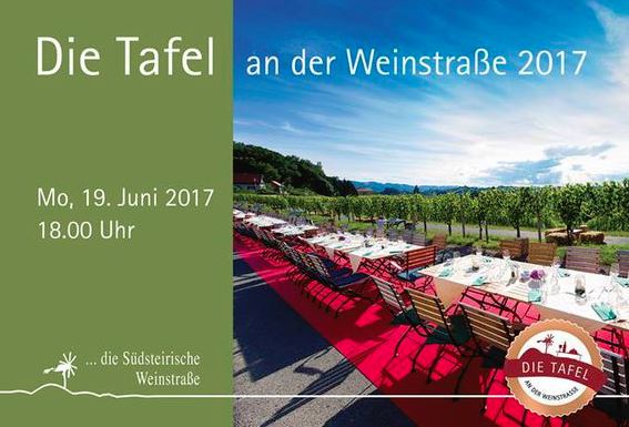 Die Tafel an der Südsteirischen Weinstraße