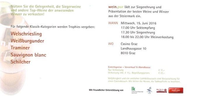wein.pur Trophy Verleihung