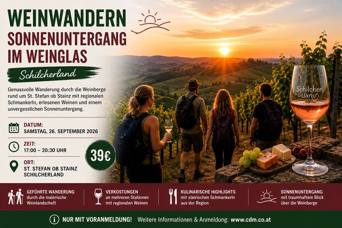 Weinwandern – Sonnenuntergang im Weinglas